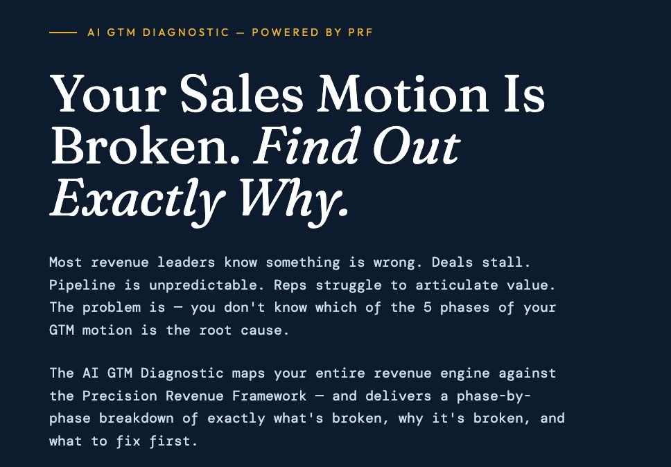 Diagnostic — Hero / Your sales motion is broken. Find out exactly why.